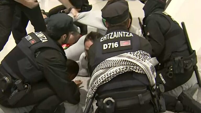 Los activistas de la flotilla de Gaza se enfrentaron a la violencia policial a su regreso a España. Israel: "Es hipocresía"