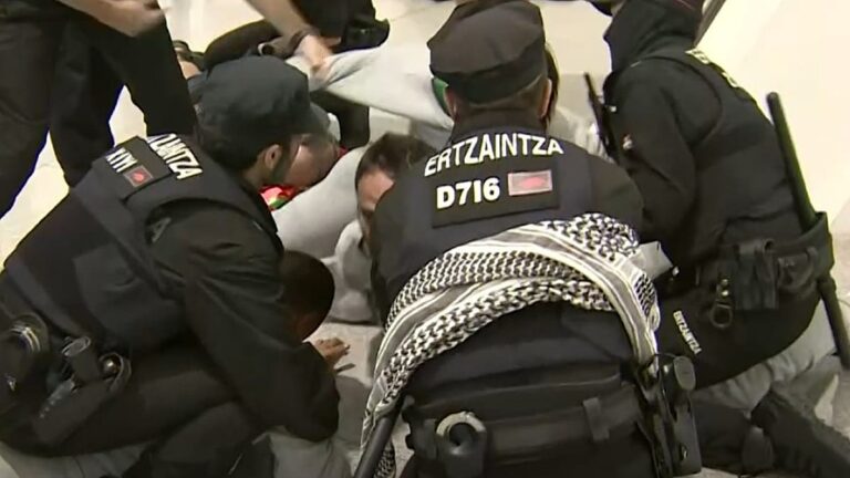 Los activistas de la flotilla de Gaza se enfrentaron a la violencia policial a su regreso a España. Israel: "Es hipocresía"